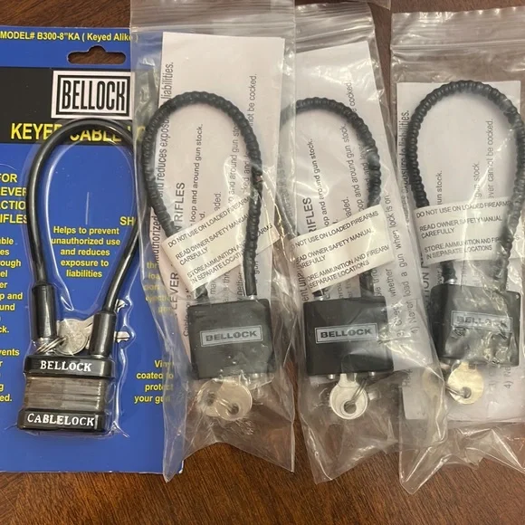 Gun Safety Keyed Cable Locks, set of 12. - Picture 3 of 6